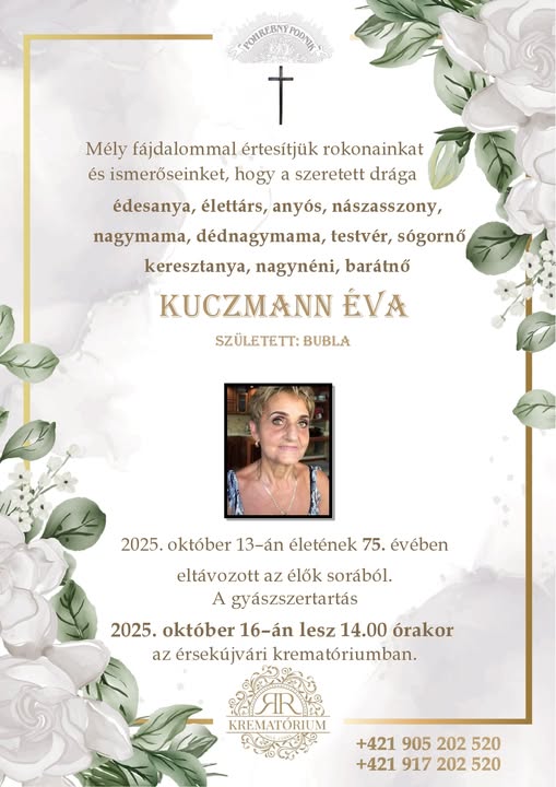 Parte pre Kuczmann Éva szül. Bubla