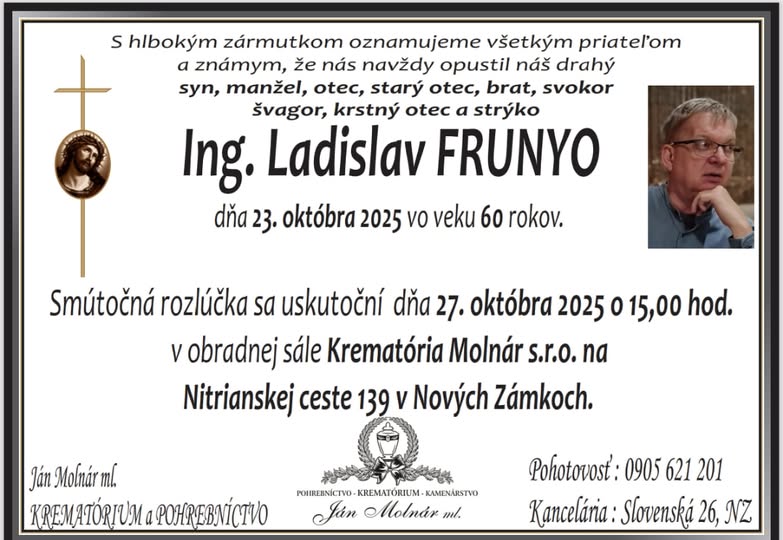 Parte pre Frunyo Ladislav Ing.